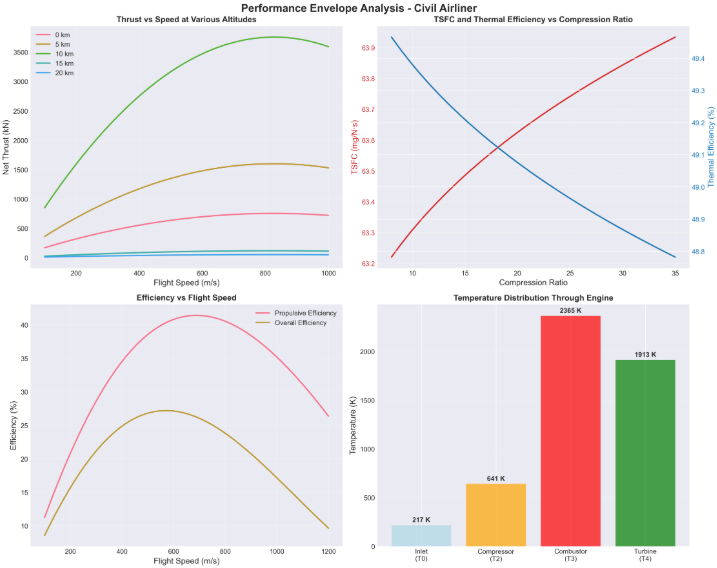 Civil airliner engine performance